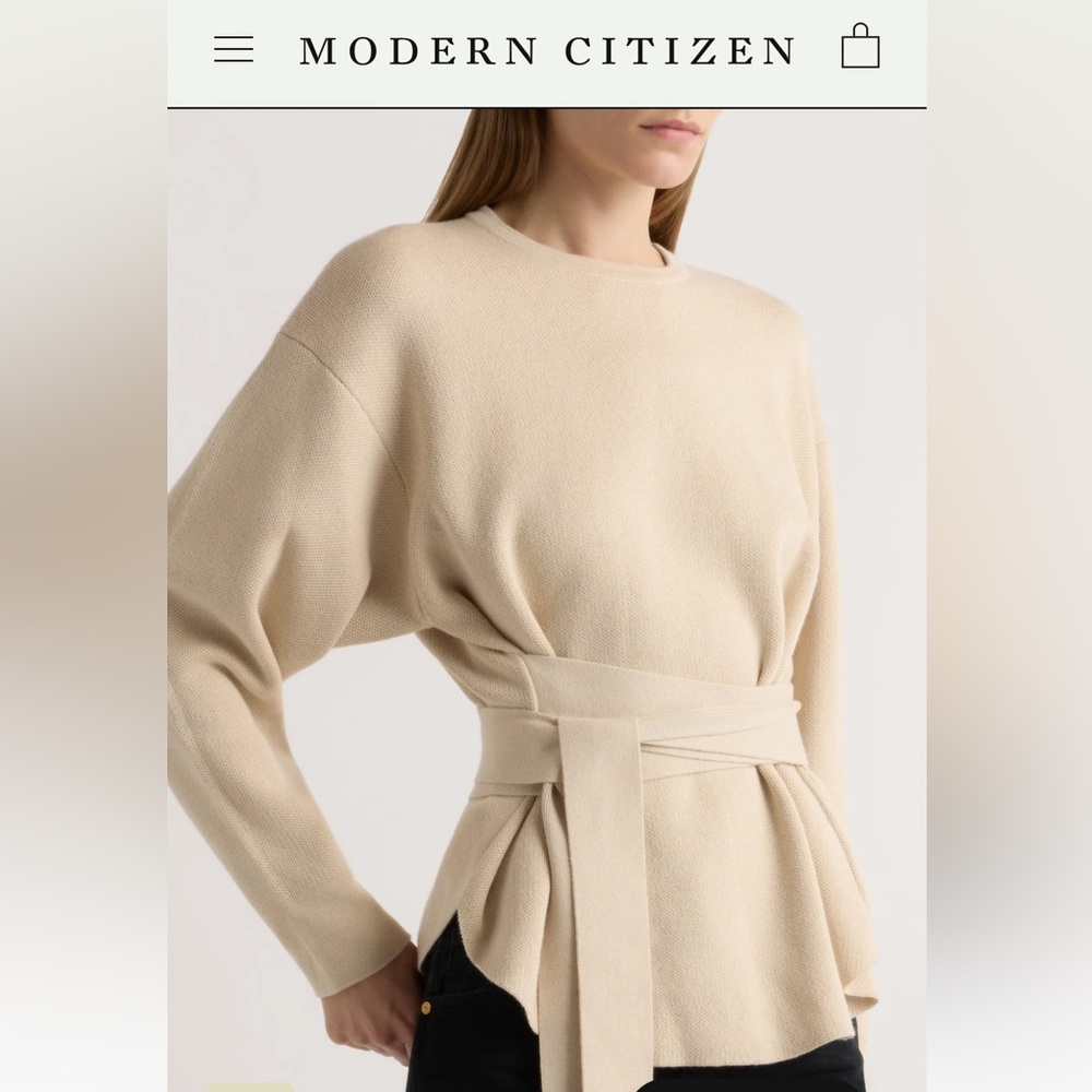 Modern Citizen Nara Tie-Front Knit Sweater